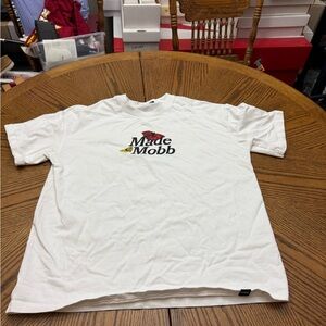 Made MOBB Give Flowed White Graphic Tee for Men